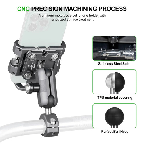 Billet Aluminium Motorcycle Bike Phone Holder